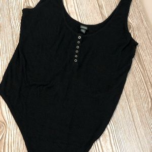 Black Ribbed Body Suit